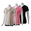 Nicole Ricci Floral Trim V-neck Top