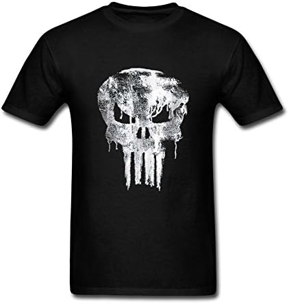 Tution T shirt Customized Punisher Dripped Skull Men T shirt Black Short Sleeve XXL