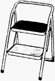Job Site Equipment: Tricam TR-2W-PS 2-Step Padded Seat Stool, ANSI Type III, 200-Pound Capacity