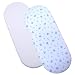 Pack of 2 Fitted Moses Basket Sheets 100% Cotton - 1 White & 1 Blue Teddy Design