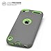 iPod Touch 5th Case, MagicMobile® Premium Dual Heavy Duty Hybrid Shockproof Resistant Armor Protective Case Cover for Apple iPod 5th Generation Gray Rugged Silicone Layer and Green Hard Plastic