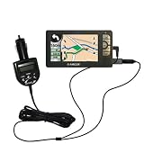 2 in 1 FM Transmitter and Car Charger for the Amcor Navigation GPS 5600 - Gomadic Brand w/ TipExchange Technology