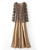Spiegel Long Crochet  Satin Dress