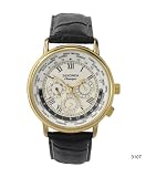 Sekonda Classic World Time Gents Watch White Dial Black Leather Strap 3107