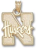 Nebraska Cornhuskers Solid 10K Gold ''N HUSKERS'' Pendant