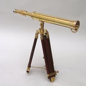 Brass Telescope on wood base 18 inch Nautical Decorative Gift by Handcrafted Model Ships
