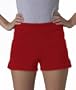 Anvil Ladies' Cheerleader Shorts, Red, L