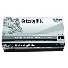 Hospeco ProWorks GrizzlyNite GL-N105F Exam Grade Nitrile Glove, Powder Free, Disposable, 9.5" Length, 4.3 mils Thick