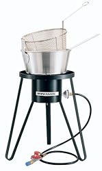 Brinkmann 815-3680-S All-Purpose Gas Cooker and Fryer with Pan and Basket Set, Black