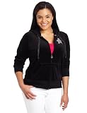 Southpole Juniors Plus-Size Sequins Zip Up Velour Hoodie