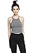 TheMogan Junior's Spaghetti Strap Microfiber Seamless Deep V-Neck Crop Cami Tank Top