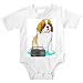 Onesie with tape, recorder, portable, dog, radio