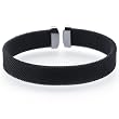 Stainless Steel 11mm Black Mesh Cuff Bracelet