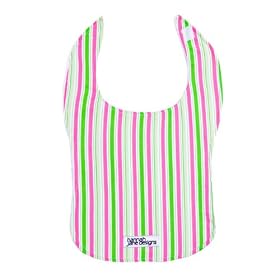 Hannah Jane Designs Green & Pink Striped Print Bib