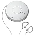 Sony Walkman Portable All-in-one Skip-Free CD Player - Digital AM / FM Radio Tuner with Clip Style Earbud Headphones, 40 preset FM stations, Digital Mega Bass Sound, AVLS & CD-R/RW Playback