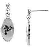 Team Titanium Atlanta Falcons Steel Earrings with Cubic Zirconia Accent