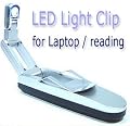 LED Task / Reading Clip Light - Flexible Auto Robotic Book/Laptop LED light W/clip- silver