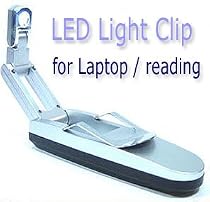 LED Task / Reading Clip Light - Flexible Auto Robotic Book/Laptop LED light W/clip- silver