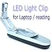 LED Task / Reading Clip Light - Flexible Auto Robotic Book/Laptop LED light W/clip- silver