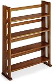 Folding / stacking 4 shelf Multicolormedia Storage Unit, FOUR SHELF, HONEY OAK 41Pu9KvjxoL. SL160 Folding / stacking 4 shelf Multicolormedia Storage Unit, FOUR SHELF, HONEY OAK