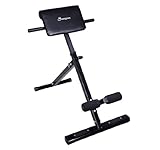 Homcom Hyper Extension Machine Fitness Bench Heavy Duty Steel Adjustable Back Extension Abs Abdominal Bench- 45 Degrees - Black