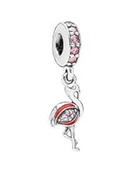 Home: Pandora Flamingo Fancy Pink Cubiz Zirconia & Orange Enamel W/925 Sterling Silver Dangle, 791294czs