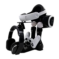 【IVSO】PSVRショーケースPS4 VR充電 ディスプレイスタンド　充電スタンド　四充電ステーション　2台充電　PlayStation 4/4s/4pro用（ブラック）
