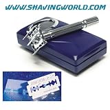 Shaving Factory DE Razor with 10 Derby Extra Double Edge Razor Blades