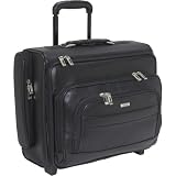 SOLO Leather Dual-Access Rolling Computer Overnighter