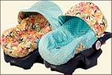 Reversible Infant Car Seat Cover - Vintage Floral and Minky - Cuter Than A Ducks Butt