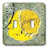 Cassie Peters Digital Art - Lemon Grunge by Angelandspot - Light Switch Covers - double toggle switch