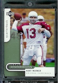 2005 Upper Deck Foundations Football Card # 3 Kurt Warner Arizona Cardinals - Mint Condition - In Protective Display Case !
