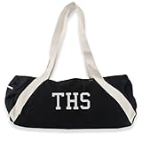 THS Diagonal Strap Gym Bag, Black w/ White