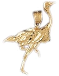 Dazzlers Solid 14k Gold Roadrunner Bird Charm Pendant Available in three colors from jewelsberry (weights: 2.2 grams only)