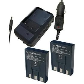 SterlingTek's POWWER Canon PowerShot SD500 2 Pack Batteries + Charger Combo