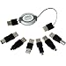 Daffodil TC01 USB 1.1 Full Speed Extension Cable and 6 Converters with Retractable 1m Extension Cable
