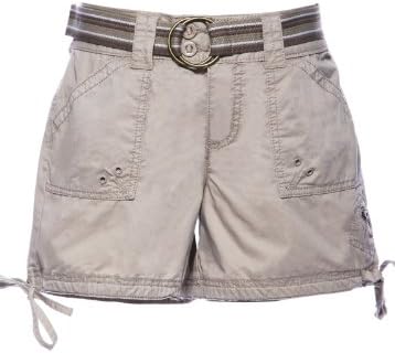 Hippie Ladies/Women's 100% Cotton Summer Cargo Hot Shorts W/ Belt Beige 16