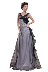 V-neck Empire   Waistline Lace Organza Evening Dress/Mother-of-the-Bride Dress 
