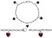 Original Star K(tm) High End Tennis Charm Bracelet With 5pcs 7mm Heart Shape Lab Created Ruby in .925 Sterling Silver