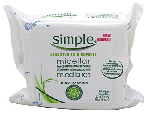 Simple Micellar Makeup Remover Wipes 25 Count