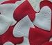 Heart Shaped Silk Rose Petals Wedding Favors Decor - 200 Count - Ivory & Red