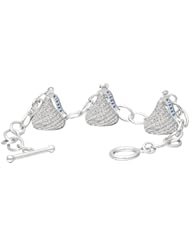 Hersheys Kiss Jewelry 14KT Medium 3D Shaped Bracelet with Three Diamond Kiss 3.45CT Charms