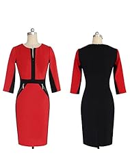 Above the Knee Scoop Neck Houndstooth Print Polyester Illusion Vintage Evening Dress/Prom Dress/Party Dress/Wedding Dress 