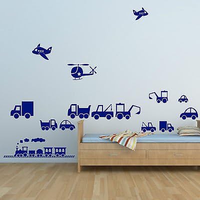 Vehicles - Train, Car, Digger, Truck, Plane, Lorry - Art Vinyl Wall Stickers