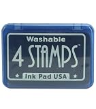Kids Washable 4 Stamps Felt Ink Stamp Pad-Blue