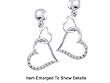 Stunning 10k. Gold Genuine Diamond Hearts Dangle Earrings