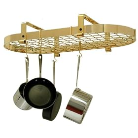 Enclume Low Ceiling Oval Pot Rack with Grid by Pot Racks