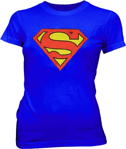  Superman Original Classic Logo Blue Juniors T-shirt Tee