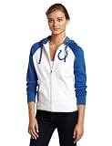 NFL Women's Indianapolis Colts Sport Princess Long Sleeve Raglan Full-Zip Fleece Hoodie (White/Stadium Blue Heather, Medium)