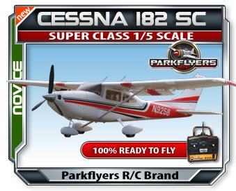 Cessna 182 Super Class 1/5 Scale RTF RC Airplane w/6 Chan. 2.4 GHZ Radio On Sale